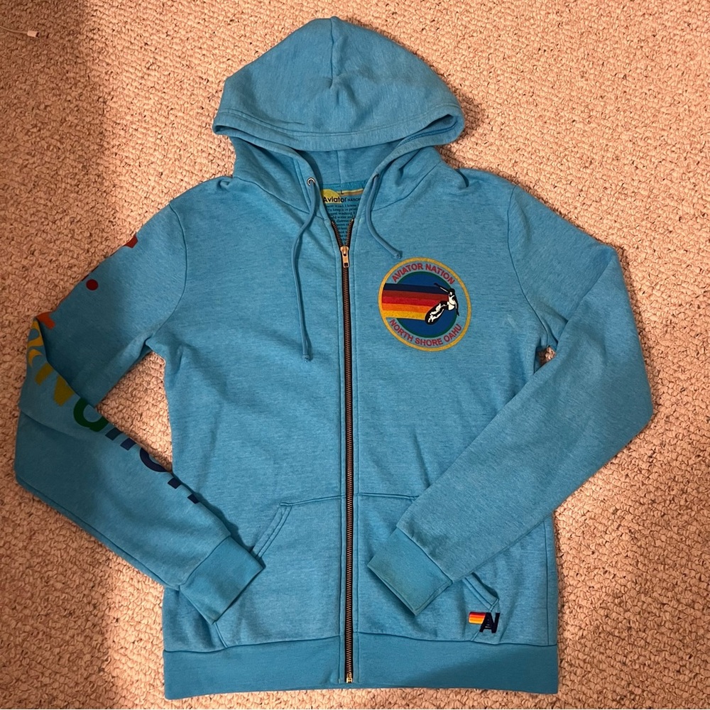 COPY - Aviator Nation Zip-Up Hoodie in Ocean
